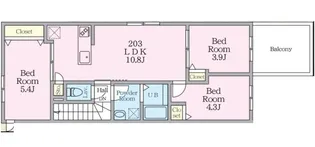 ミハス中野Ⅱ【203号室】の間取り