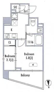 GRAN PASEO蒲田Ⅲ【2階】の間取り