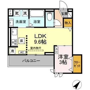 カーサ・クレール【1階】の間取り