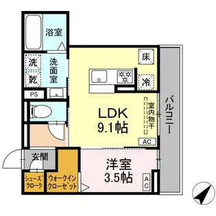 カーサ・クレール【1階】の間取り