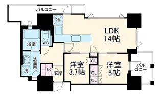 プラウドタワー名駅【4階】の間取り
