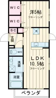 ル シェノン ささづか【1階】の間取り