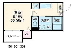 Revive上尾【101号室】の間取り