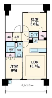 ライオンズ川口幸町グランフォート【5階】の間取り