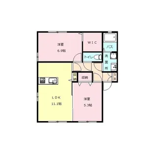 ラ・プレミールB【1階】の間取り