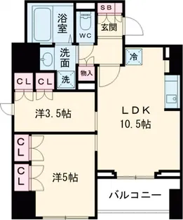 タスキプライムテラス本蓮沼【4階】の間取り