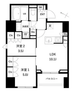 タスキプライムテラス本蓮沼【6階】の間取り