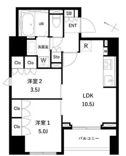 タスキプライムテラス本蓮沼【9階】の間取り