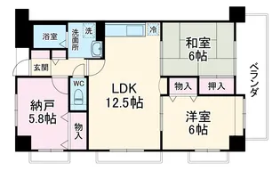 レジデンス鷹ヶ巣千里中央【3階】の間取り