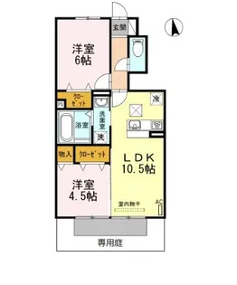 セジュール10 B棟【102号室】の間取り