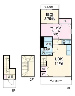 G MAISON豊中蛍池【3階】の間取り