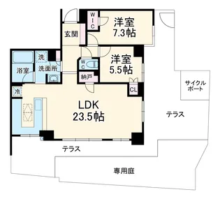 ライオンズマンショ京都五條院ロイヤルグレイド【1階】の間取り