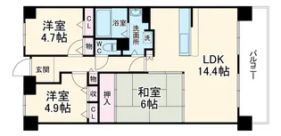 ファミール北大阪リバーサイド【2階】の間取り
