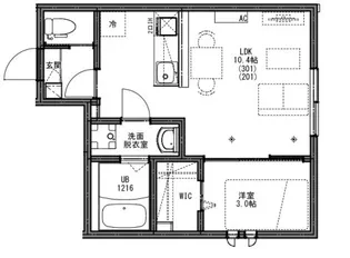 KEIAI RESIDENCE 西八王子Ⅳ【301号室】の間取り