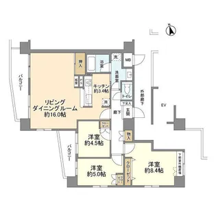 プリマヴェーラ春日部【9階】の間取り