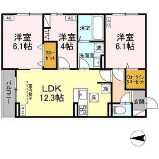 Dスクエア本町【03010号室】の間取り