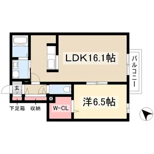 ヴィラリリオ【102号室】の間取り