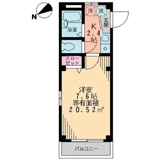 シャトル聖 調布【1階】の間取り