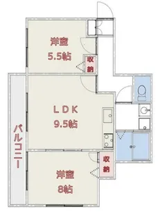 プリンス蒔田2【2階】の間取り