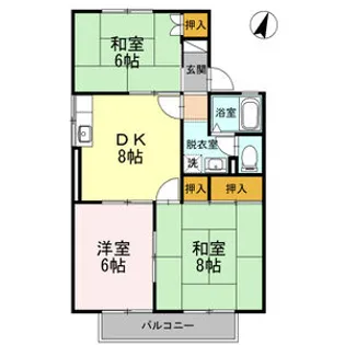 シティパレスまつうら B【1階】の間取り