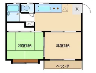 ロイヤルツインB【102号室】の間取り