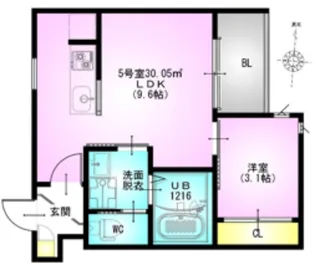 REGALEST Nisshin【305号室】の間取り