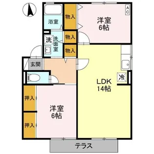 エストセジュール B【2階】の間取り