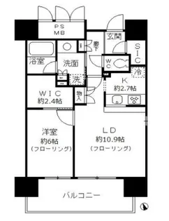 フォンテーヌ芝浦【1210号室号室】の間取り