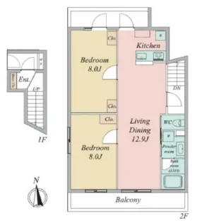 ベルメゾン中村橋サウス【2階】の間取り