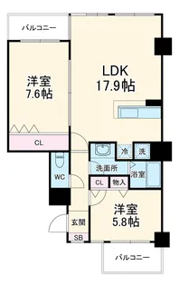 グリーンパーク横須賀中央【402号室】の間取り