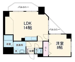 パインフィールド二条城【7階】の間取り