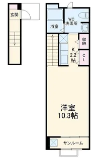 エアリーパーク【202号室】の間取り