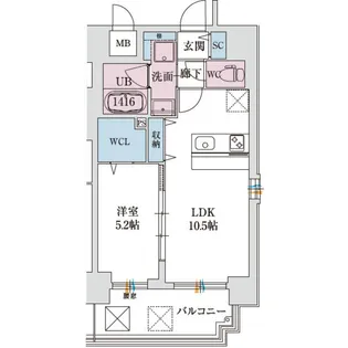 スプランディッド新大阪VIII【5階】の間取り