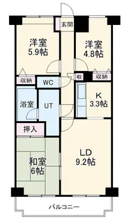 グラン・ディア新瑞【505号室】の間取り