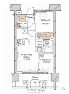 ブランシエスタ新丸子リバーフロント【8階】の間取り