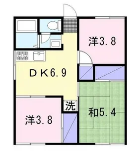 アムールヒルカワ【1階】の間取り