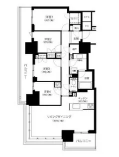 幕張ベイパークミッドスクエアタワー【15階】の間取り