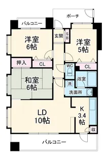 ドゥエスパス【7階】の間取り