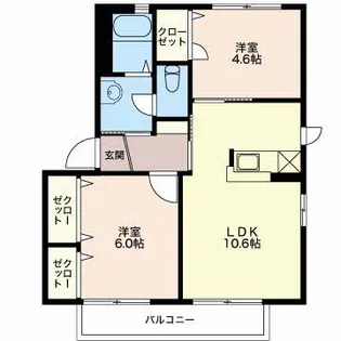 メゾンドグレースⅠ【2階】の間取り