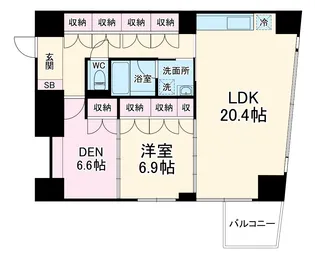 LaSante葵【0601号室】の間取り