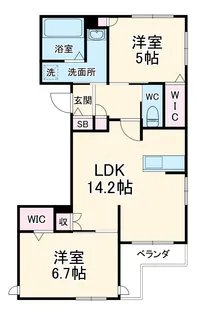 ステラ元住吉【201号室】の間取り