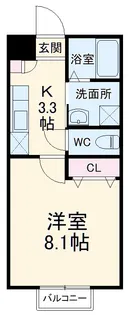 クレシェンテⅡ公津の杜【203号室】の間取り