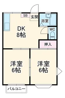 サンビラージュD【2階】の間取り