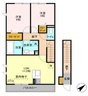 テラス丘の上B【2階】の間取り