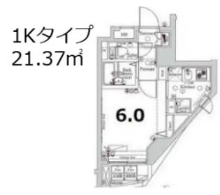 ジーベック滝野川【6階】の間取り