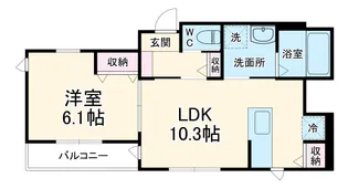アズコンフォート【1階】の間取り