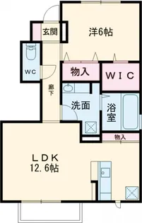 サニーフラットB【1階】の間取り