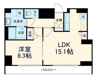 デュークスT梅田【801号室】の間取り