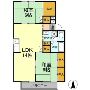 ベルクローバー B棟【2階】の間取り