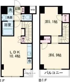 アジールコート三宿テラス【1階】の間取り